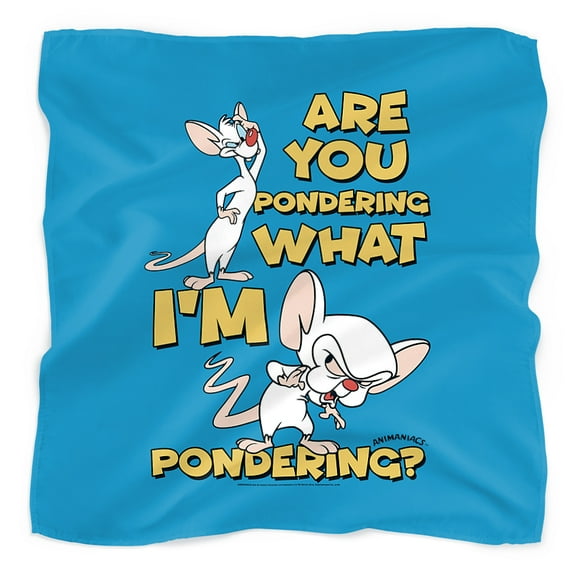 Pinky and the Brain Pondering Bandana (21 in x 21 in)