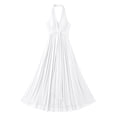 thumbnail image 6 of Karymi Halter Deep V Maxi Dress, Sleeveless Twist Front High Slit Backless Flowy Vacation Evening Gown Summer Dresses for Women, 6 of 6