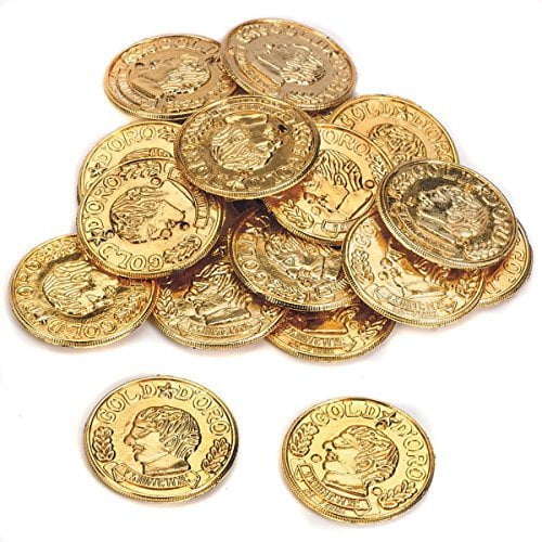 Gold Metallic Look Plastic Toy Coins (2Pack of 144)