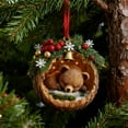 thumbnail image 5 of forest Animal Christmas Ornament - Acrylic Bear in Hollow Log,Winter Scene Holiday Decor,Unique Gift for Animal Lovers,Rustic Nature-Themed Home Decor,Christmas Tree Hanging Ornament, 5 of 5