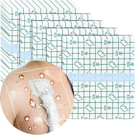 25 PCS Large Waterproof Shower Bandages - 10x12" Transparent Adhesive Film, Second Skin for Surgery, Tattoo Aftercare