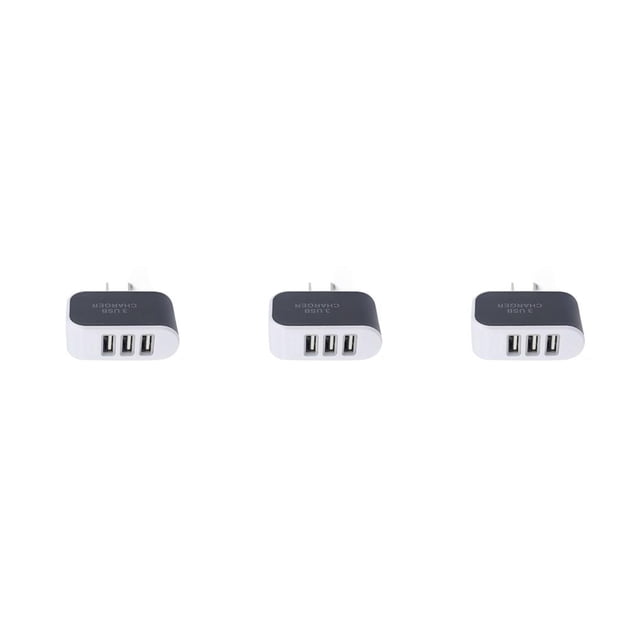 Adaptador de pared USB Universal Cateissary de 3 puertos para teléfono móvil enchufe europeo/estadounidense