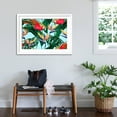 thumbnail image 3 of Art.com Parrots, Exotic Birds, Tropical Flowers, Palm Leaves, Jungle Leaves, Bird of Paradise Flower, Seaml Art Print by NataliaKo, White Frame Wall Art, 44" x 32", 3 of 5