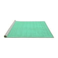 thumbnail image 2 of Ahgly Company Machine Washable Indoor Round Solid Turquoise Blue Modern Area Rugs, 7' Round, 2 of 4