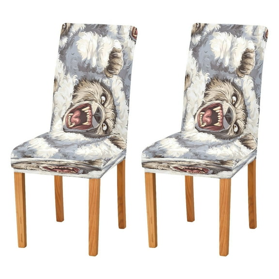 BZSMCE Chairs Slipcovers Dining Chair Covers Grey Wofl Pattern Creative Pattern