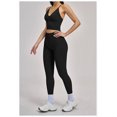 thumbnail image 4 of PISONIC 2 Piece Workout Sets for Women Cross Back V Neck Tank Top Matching High Waist Leggings Gym Sets, 4 of 5