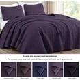 thumbnail image 5 of Chezmoi Collection Austin King Oversized Bedspread Set, 3-Piece Lightweight Microfiber Quilted Coverlet for All Seasons, Purple, 5 of 9