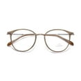 thumbnail image 3 of Womens Fashion Blue Light Blocking Round Reading Glasses 3.5, Metal Brown Lightweight Readers +3.50, 3 of 6