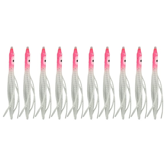 10Pcs Fishing Bait Artificial Fishing Lure Jig Accesories for River Bnak Lake 8cm Length Red Head Luminous