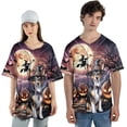 thumbnail image 4 of Spooky Halloween Night Witch Toy Fox Terrier Glowing Pumpkins All Over Print 3D Baseball Shirt Dog Lover Softball Sport - 12015, 4 of 6
