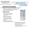 thumbnail image 2 of Filtro Cartucho de Polipropileno Termofusionado Purikor PKCPP4.5X10X10, 2 of 3
