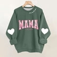 thumbnail image 2 of Women's Mama Printed Crewneck Sweatshirt Long Sleeve Drop Shoulder Heart Graphic Casual Loose Fit Tops (XL, Pink), 2 of 6