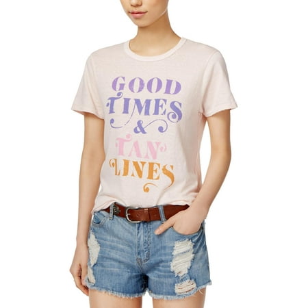 Junk Food Womens Good Times Distressed Crew Neck Graphic