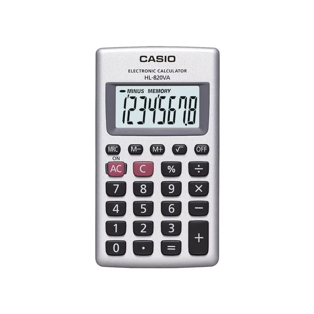 Calculadora Portatil Casio Hl-820va Gris 8 Digitos 10x12cm, Papelería,