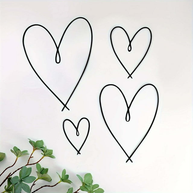 Xihbxyly Oferta Del Día Prime Solo Hoy Liquidación 4 Piezas de Artefactos de Pared Metales En Amor, Decoración Del Hogar, Ensalada de Estar, Dormitorio, Colgante de Pared Cortado