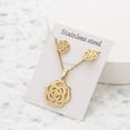 thumbnail image 5 of Gold Pendant Necklace and Earring Set in Multiple Designs and Patterns, 5 of 23