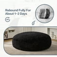 thumbnail image 4 of Hobestluk 6ft Large Bean Bag Chair for Adults, Chevron Plush Fur Cover Beanbag Sofa for Living Room Bedroom Dorm Office, Black （70"x70"x15"）, 4 of 8