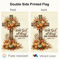 thumbnail image 3 of SPXUBZ Thanksgiving Harvest Garden Flag 12x18 Inch, Pumpkin Floral Linen Yard Flag with Blessings Design, Outdoor Decorative Flag for Garden Lawn Porch Holiday Decor, 3 of 5