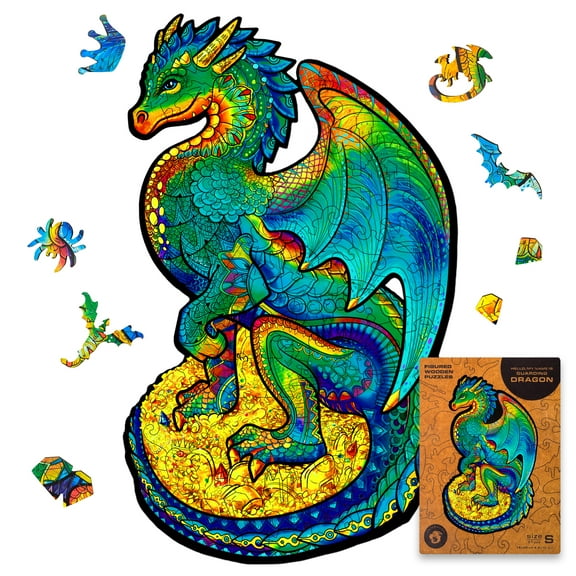 UNIDRAGON Guarding Dragon Wooden Jigsaw Puzzle S size 97 Pieces