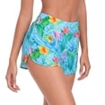 thumbnail image 5 of RELLECIGA Women's Turquoise Floral High Waisted Swim Shorts Swim Board Shorts for Women Size S, 5 of 9