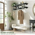 thumbnail image 5 of Homieasy 47.2'' Wall Mounted Industrial Pipe Clothes Rack with Top Shelf, 2 Tiers Space Saving Clothing Rack with Hanging Rod for Closet, Bedroom, Laundry, Black, 5 of 7
