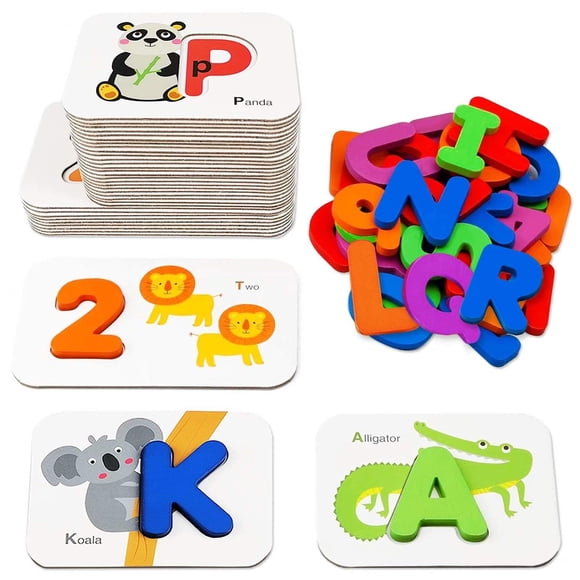 Tarjetas didácticas con números gojmzo y alfabeto de 3 a 5 años con almacenamiento