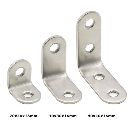 

10pcs With Screw Corner Bracket Office Stainless Steel Furniture Hardware Fixing