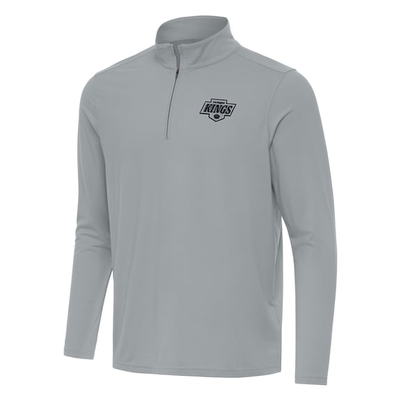 Men's Antigua Gray Los Angeles Kings Intent Quarter-Zip Top