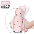 thumbnail image 6 of 40oz Cute Red Strawberry Stainless Steel Flip Straw Tumbler Spill Proof Travel Cup Double Wall Vacuum Insulated Coffee Mug with Top Handle, 6 of 6