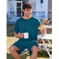 thumbnail image 5 of EKOUAER Men's Pajamas Set Casual Short Sleeve Shirts and Shorts Soft 2 Piece Loungewear With Pockets, 5 of 6