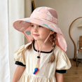 thumbnail image 2 of Oiyii Newborn Girl's Upf‑Protective Sun Hats Ocean Animal Printed Beach Excursion Bucket Hats Kids Headwear, Pink, 2 of 4