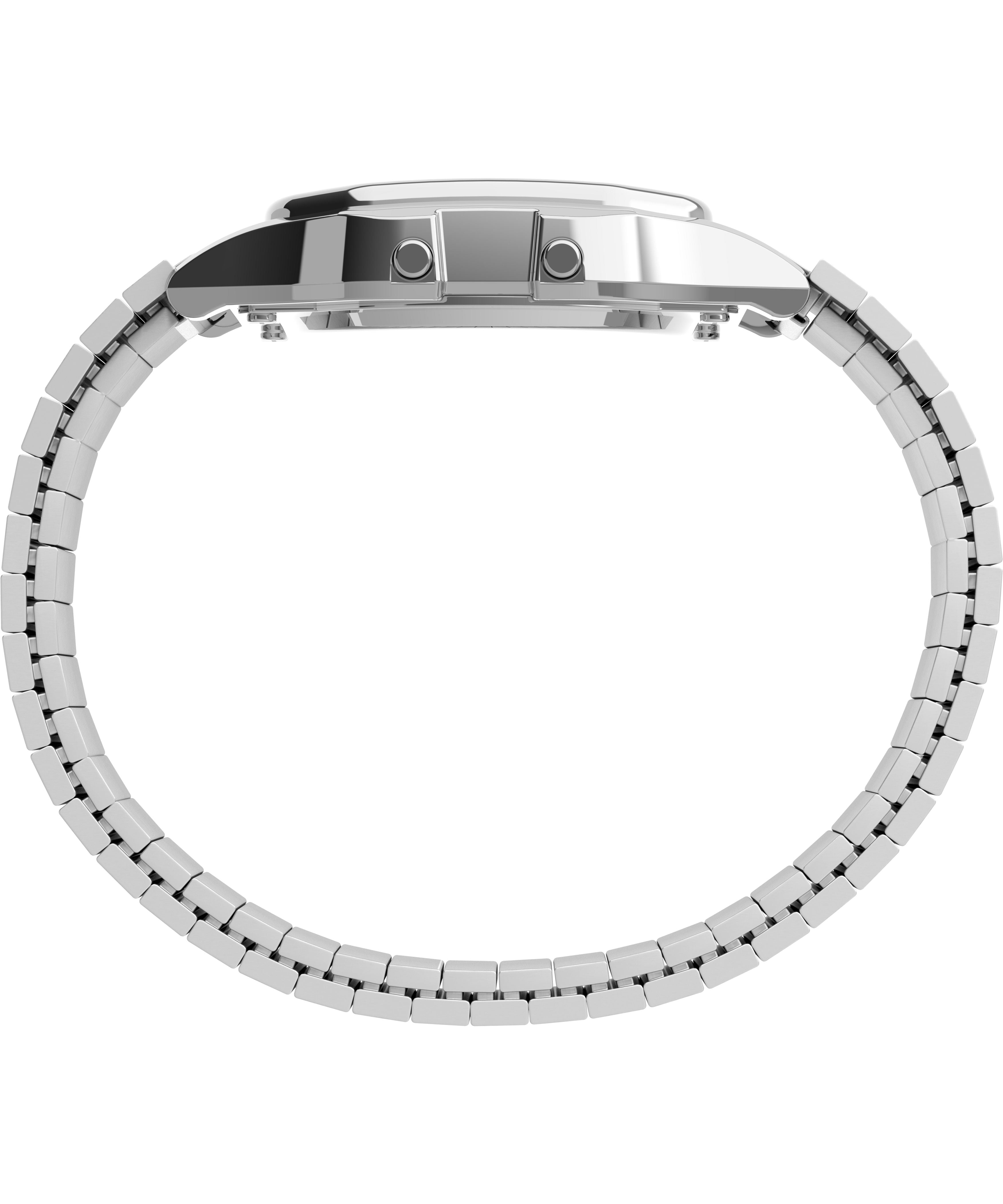 Timex Men's Classic Digital Silver-Tone 34mm Casual Watch, Expansion Band