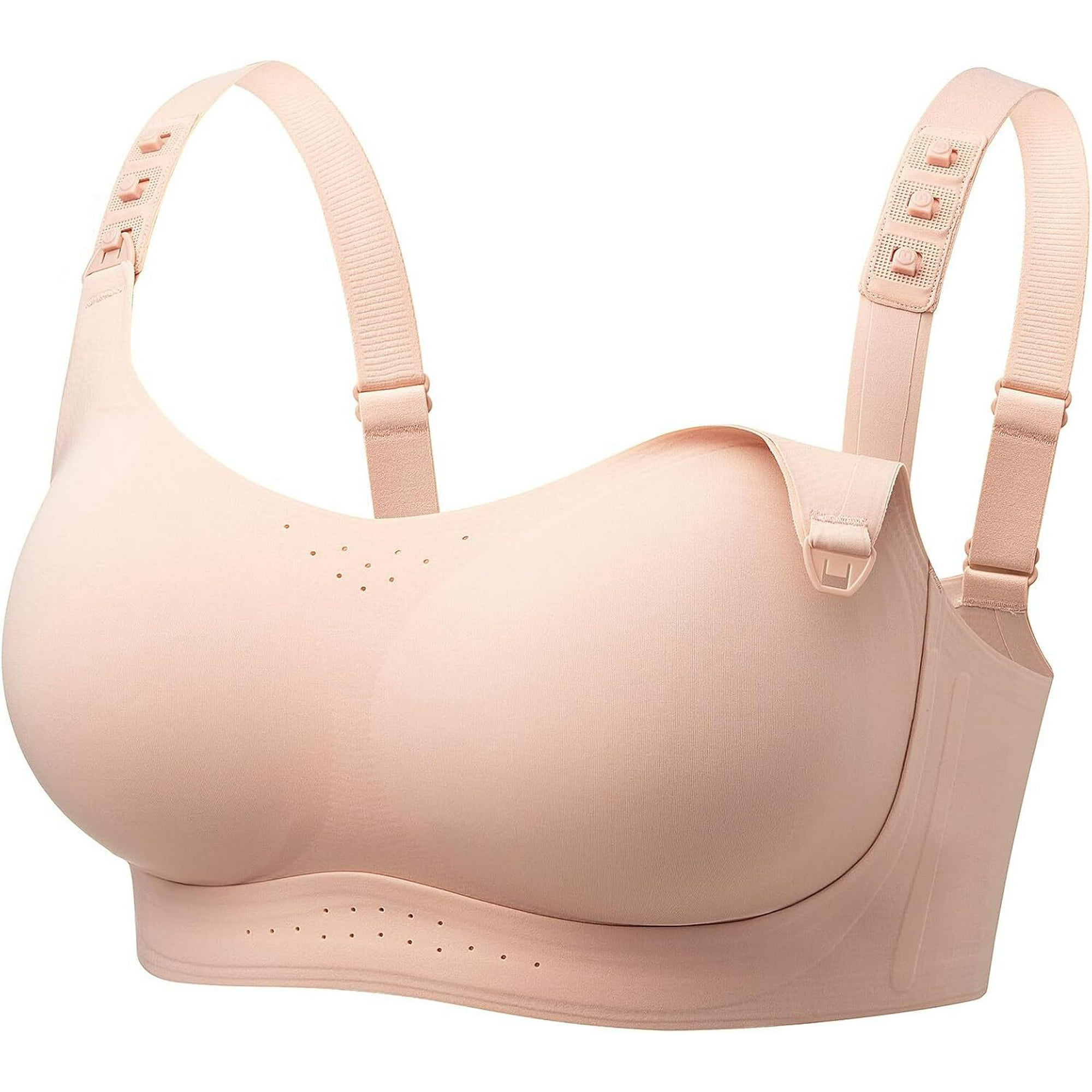 Momcozy Pumping and Nursing Bra for Breastfeeding, 3-in-1 Maternity Bra, CozyFitClasp for Wearable Breast Pump M5, S12 Pro, Oyster Pink, S