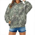 thumbnail image 5 of Women Camo Hoodies Long Sleeve Maple Leaf Print Fleece Oversized Casual Pullover Sweatshirt 2025 Fall Preppy Clothes with Pockets, 5 of 6