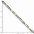 thumbnail image 3 of Primal Silver Sterling Silver Rhodium-plated Peridot Bracelet, 3 of 5