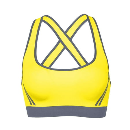 

Knosfe Womens Bras No Wire Yoga Push Up Women s Sports Bras Plus Size Womens Bras Comfortable Full Coverage T Shirt Bras for Women Yellow M