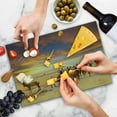 thumbnail image 4 of Safari Cutting Board, Antelope Crowd on Grassland at Sunset Tropic Exotic Savannahs Animals, Decorative Tempered Glass Cutting and Serving Board, Large Size, Yellow Red Brown, by Ambesonne, 4 of 5