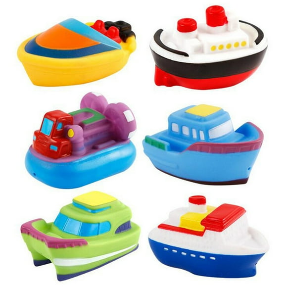 6 unids/set barco de dibujos animados juguetes de baño juguetes con chorro de agua para bebés niños juguetes para la hora del baño
