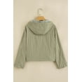 thumbnail image 5 of Women's Laurel Green Zipped Pocket Cropped Hooded Utility Jacket for Casual Fall Outings - [ZhiHiMeRi] | L, 5 of 12