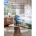 thumbnail image 2 of DREO TurboCool Misting Fan 516S, 150°+30° Omni-directional Oscillating Smart Cooling Fans that Blow Cold Air, 26 ft/s, Ultrafine Mist, 20dB, 1.3L, 6 Speeds 2 Modes, Remote & APP Control, Indoor, Grey, 2 of 8