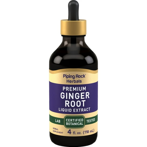 Ginger Root Liquid Extract | 4 fl oz | Premium Tincture Drops | Non-GMO, Gluten Free | by Piping Rock