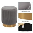 thumbnail image 5 of Duhome Modern Round Ottoman Footstool Velvet Vanity Stool Glam Stool Seat for Bedroom Living Room Furniture Entryway Bench Small, Gray, 5 of 9
