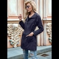 thumbnail image 4 of Chaqueta Impermeable Ligera para Mujer, con Capucha, Mangas Largas y Cremallera, para Actividades Al Aire Libre Azul Marino XXL, 4 of 9