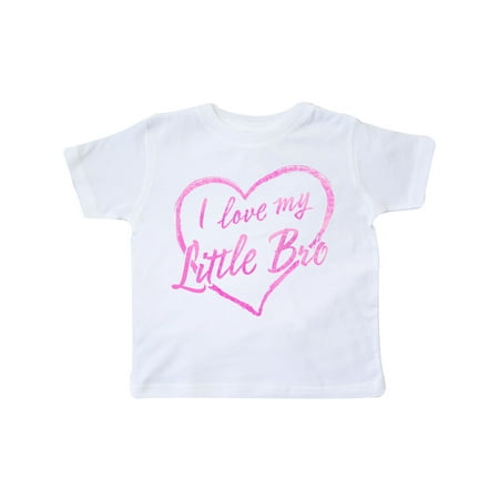 

Inktastic I Love My Little Bro in Pink Chalk Heart Gift Toddler Boy or Toddler Girl T-Shirt