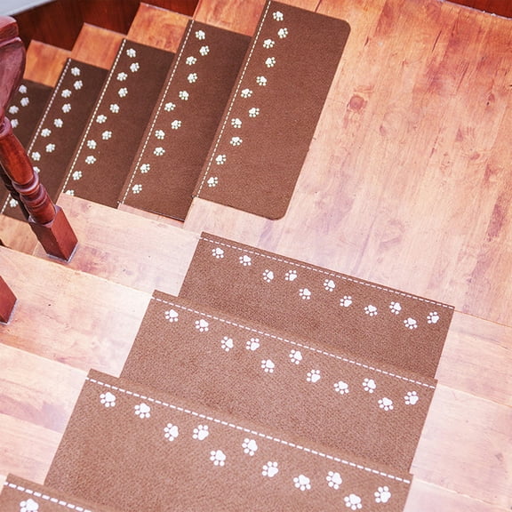 Glow in Dark Self-Adhesive Stair Treads - Non-Slip Step Mats with Light Strips,Indoor Stair Carpet for Wooden Steps