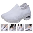 thumbnail image 3 of ADDHAT Sports Shoes 1 Pair White Pu Casual Sneakers For Women Running Walking Lightweight, 3 of 8