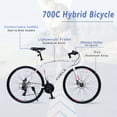 thumbnail image 3 of iYofe Hybrid Bike 700C for Men and Women, Shimano 24 Speed Road Bike, 85% Pre-assembled, City Bike Commuter Bike, White, 3 of 7