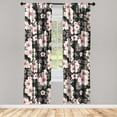 thumbnail image 3 of Ambesonne Japanese Curtains, Cherry Flowers Asian Print, Pair of 28"x84", Blush Reseda Green, 3 of 5