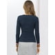thumbnail image 5 of INSPIRE CHIC Suéter De Punto Cuello En V Con Volantes Pu?os Arcoíris Ajustado Para Mujer Azul Marino L, 5 of 6