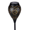 thumbnail image 4 of Lámpara solar de metal con diseño de flor para jardín, iluminación LED cálida automática al anochecer, ideal para patios y exteriores., 4 of 6